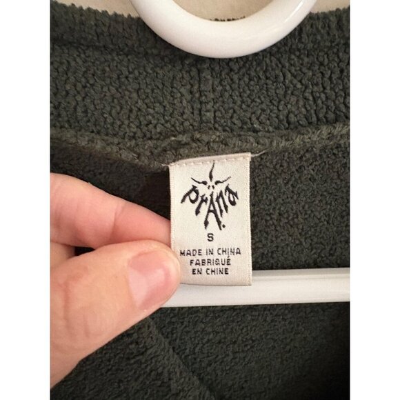 Prana Cozy V-Neck Fleece Sweater in Hunter Green Size Small Hiking Outside - Picture 5 of 13